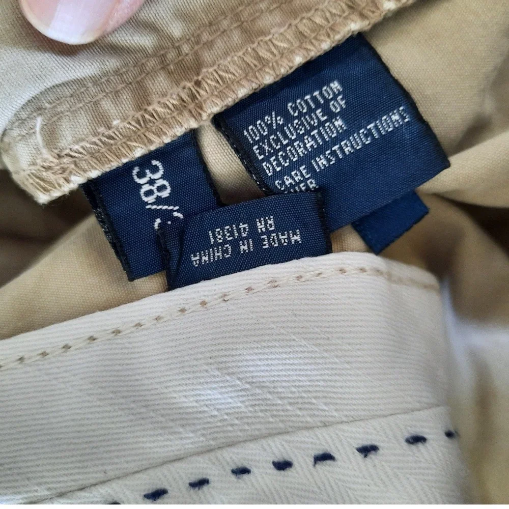Polo Ralph Lauren Mens Chino Pants Straight Leg Brown Cotton 38x29 pocket logo